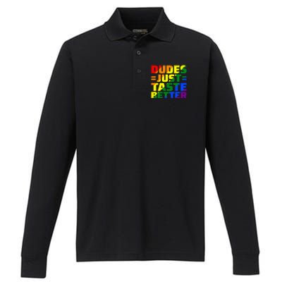 Dudes Just Taste Better Performance Long Sleeve Polo