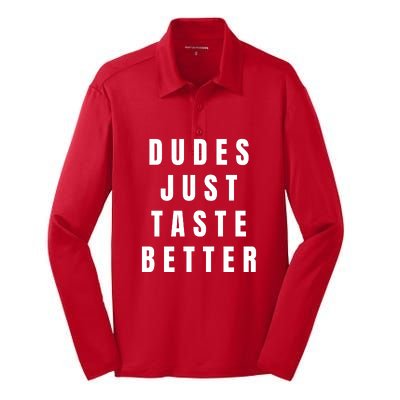 Dudes Just Taste Better Silk Touch Performance Long Sleeve Polo