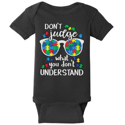 Don't Judge Understand Love Autistic Kids Autism Awareness Baby Bodysuit