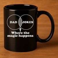 Dad Jokes Venn Diagram 11oz C Handle Ceramic Mug
