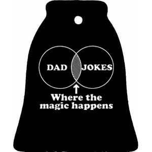 Dad Jokes Venn Diagram Ceramic Bell Ornament