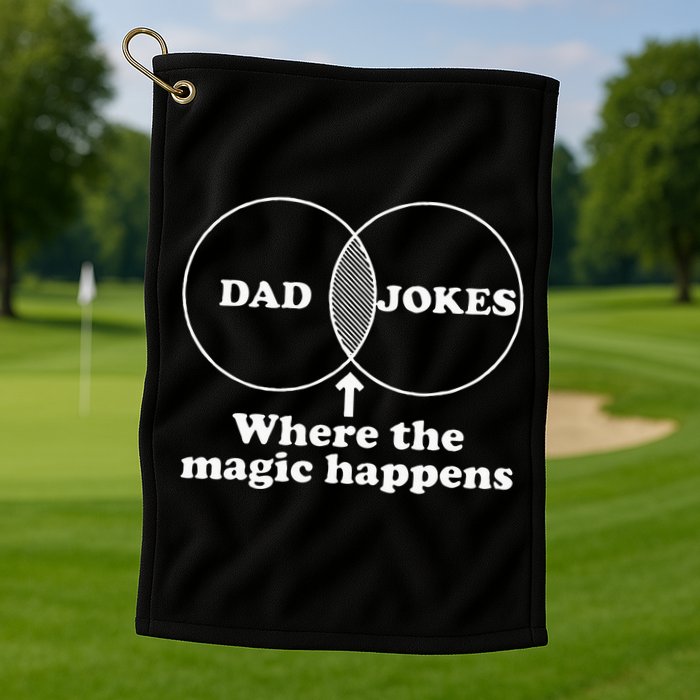 Dad Jokes Venn Diagram Golf Towel