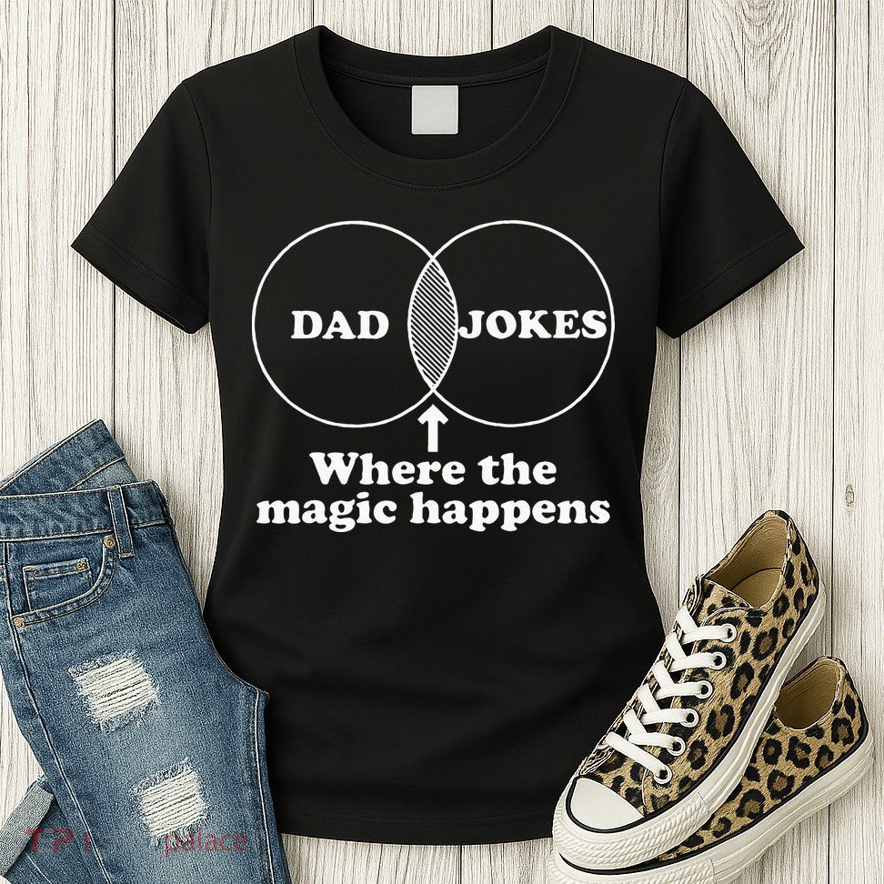 Dad Jokes Venn Diagram Womens T-Shirt
