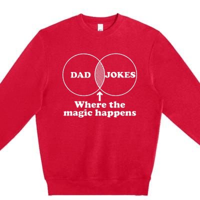 Dad Jokes Venn Diagram Premium Crewneck Sweatshirt