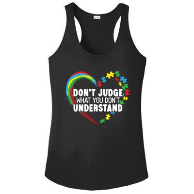 DonT Judge What You DonT Understand Autism Awareness Ladies PosiCharge Competitor Racerback Tank