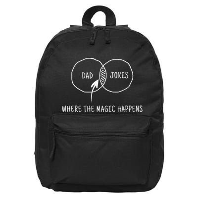 Dad Jokes Where The Magic Happens 16 in Basic Backpack