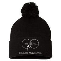 Dad Jokes Where The Magic Happens Pom Pom 12in Knit Beanie