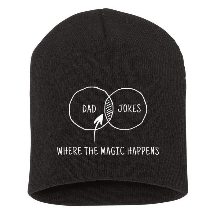 Dad Jokes Where The Magic Happens Short Acrylic Beanie