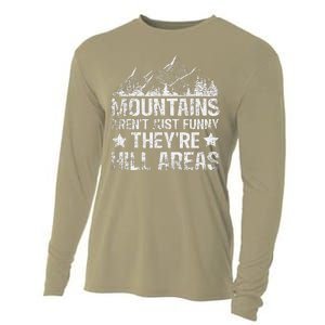 Dad Joke Word Pun Mountains ArenT Funny TheyRe Hill Areas Cooling Performance Long Sleeve Crew