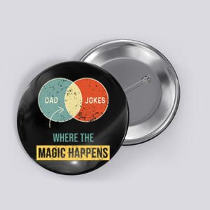 Dad jokes where the magic happens Button