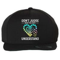 Dont Judge What You Dont Understand Autism Puzzle Heart Wool Snapback Cap