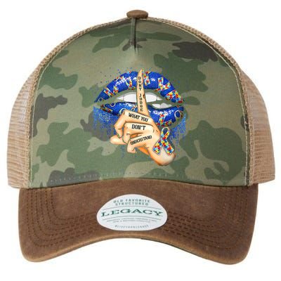 Don't Judge What You Don't Understand Autism Awareness Lips Legacy Tie Dye Trucker Hat