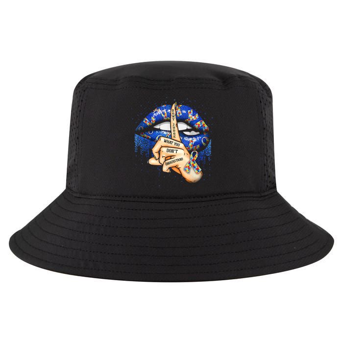 Don't Judge What You Don't Understand Autism Awareness Lips Cool Comfort Performance Bucket Hat