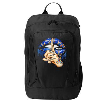 Don't Judge What You Don't Understand Autism Awareness Lips City Backpack