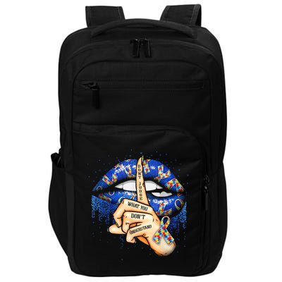 Don't Judge What You Don't Understand Autism Awareness Lips Impact Tech Backpack