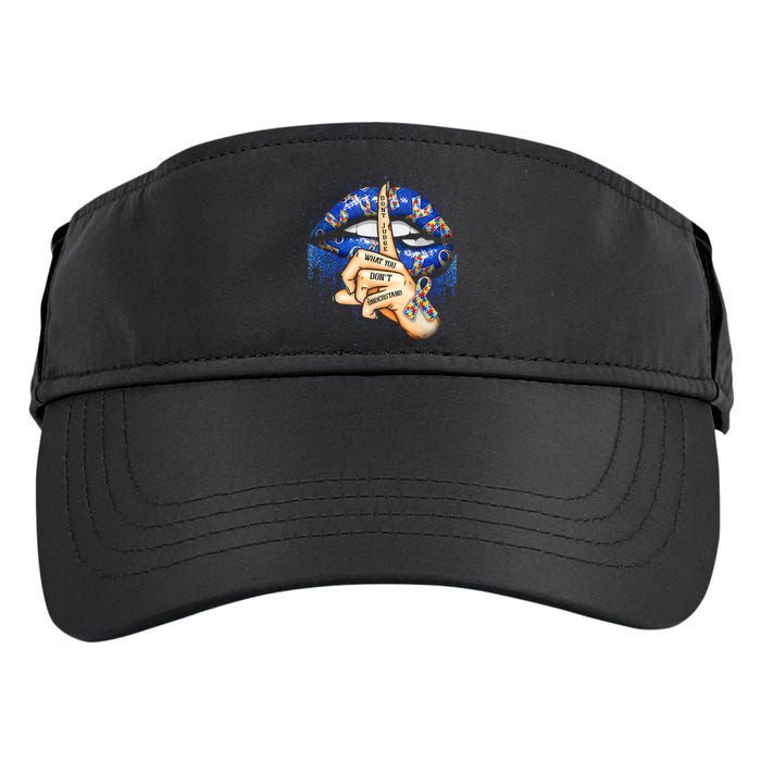 Don't Judge What You Don't Understand Autism Awareness Lips Adult Drive Performance Visor