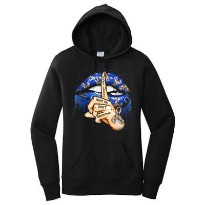 Don't Judge What You Don't Understand Autism Awareness Lips Women's Pullover Hoodie
