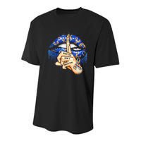 Don't Judge What You Don't Understand Autism Awareness Lips Youth Performance Sprint T-Shirt