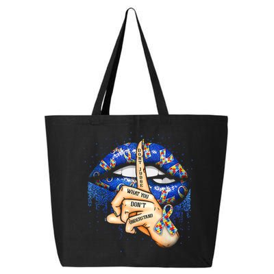 Don't Judge What You Don't Understand Autism Awareness Lips 25L Jumbo Tote