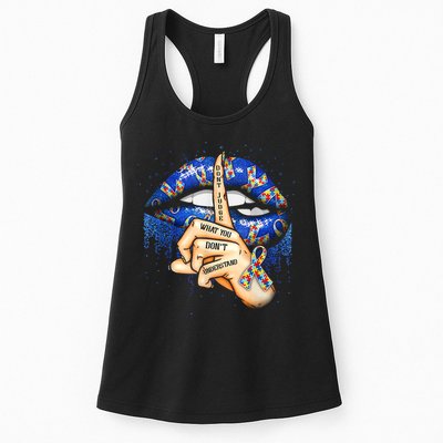 Don't Judge What You Don't Understand Autism Awareness Lips Womens Tank Top