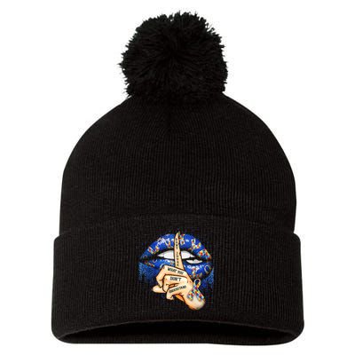 Don't Judge What You Don't Understand Autism Awareness Lips Pom Pom 12in Knit Beanie