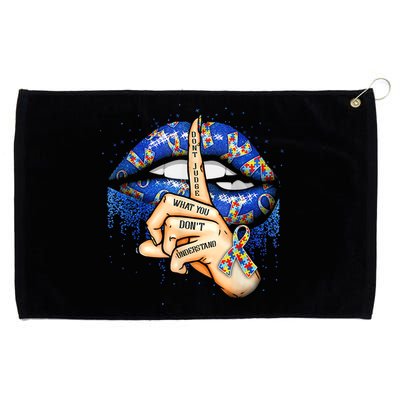 Don't Judge What You Don't Understand Autism Awareness Lips Grommeted Golf Towel