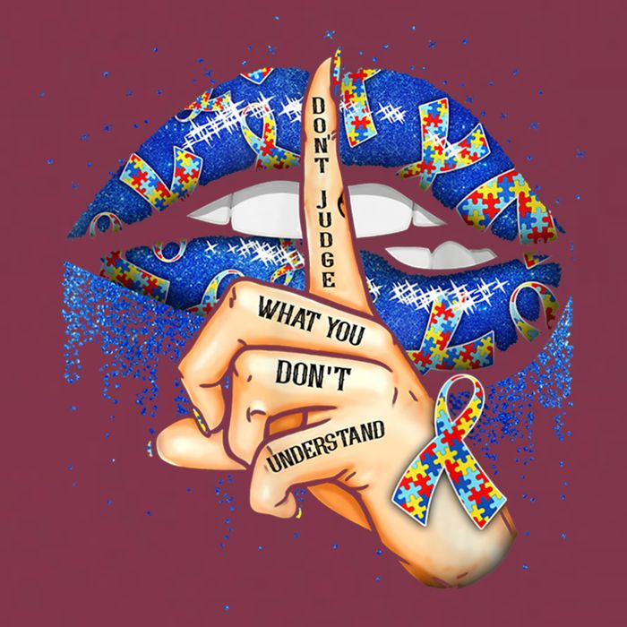 Don't Judge What You Don't Understand Autism Awareness Lips 16oz Travel Tumbler