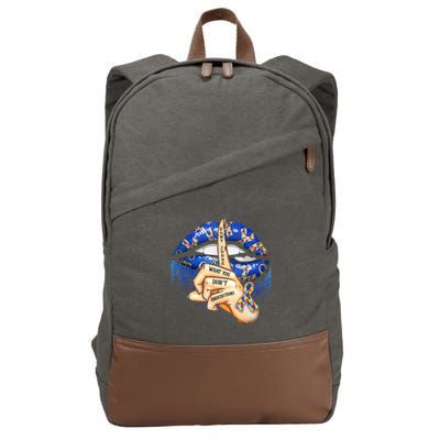 Don't Judge What You Don't Understand Autism Awareness Lips Cotton Canvas Backpack