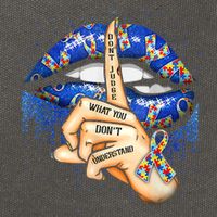 Don't Judge What You Don't Understand Autism Awareness Lips Cotton Canvas Backpack