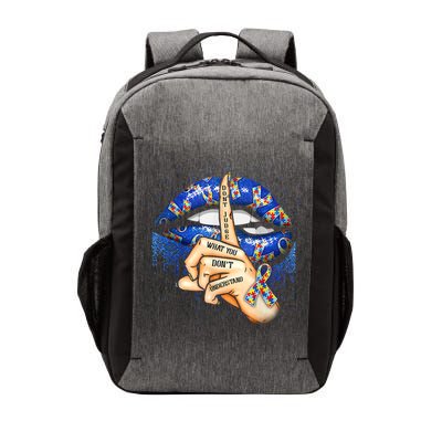 Don't Judge What You Don't Understand Autism Awareness Lips Vector Backpack