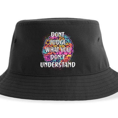 Dont Judge What You Dont Understand Mental Health Awareness Sustainable Bucket Hat