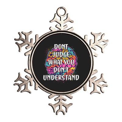 Dont Judge What You Dont Understand Mental Health Awareness Metallic Star Ornament