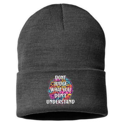 Dont Judge What You Dont Understand Mental Health Awareness Sustainable Knit Beanie