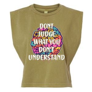 Dont Judge What You Dont Understand Mental Health Awareness Garment-Dyed Women's Muscle Tee