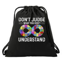 Dont Judge What You Dont Understand Autism Puzzle Drawstring Bag