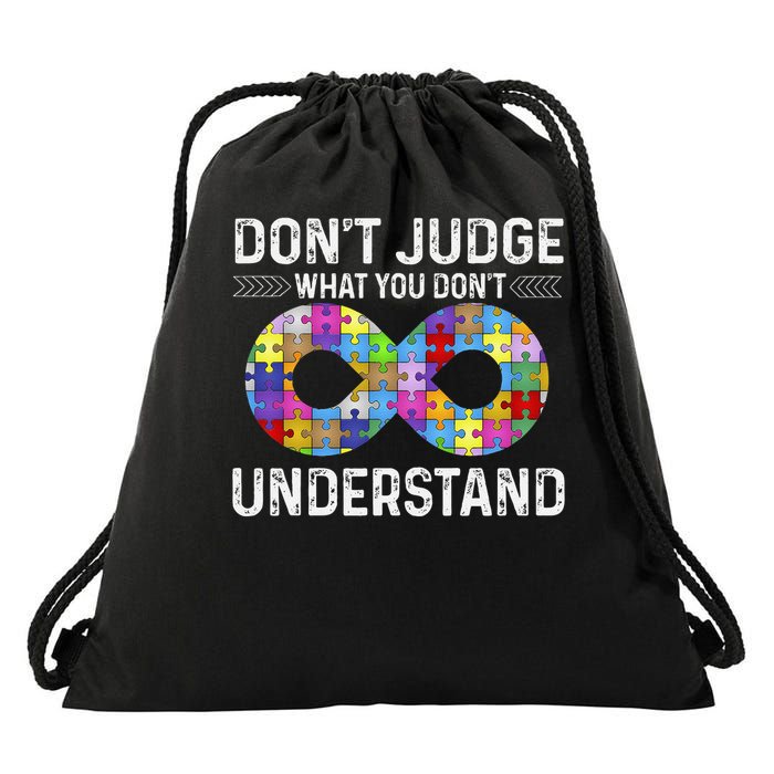 Dont Judge What You Dont Understand Autism Puzzle Drawstring Bag