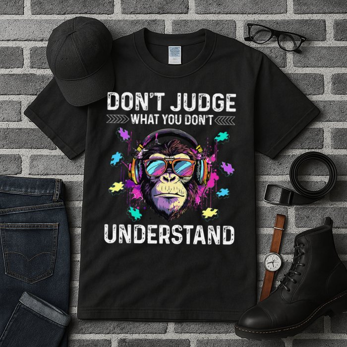 Dont Judge What You Dont Understand Autism Cute Gorilla Tall T-Shirt