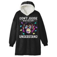 Dont Judge What You Dont Understand Autism Cute Gorilla Hooded Wearable Blanket