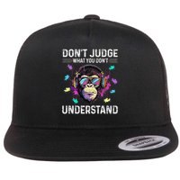 Dont Judge What You Dont Understand Autism Cute Gorilla Flatbill Hat