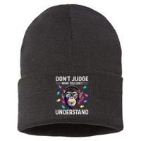 Dont Judge What You Dont Understand Autism Cute Gorilla Sustainable Knit Beanie