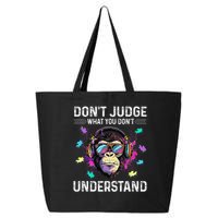 Dont Judge What You Dont Understand Autism Cute Gorilla 25L Jumbo Tote