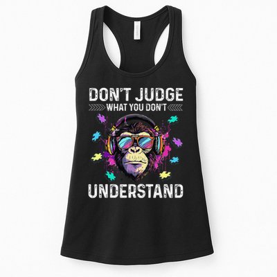 Dont Judge What You Dont Understand Autism Cute Gorilla Womens Tank Top