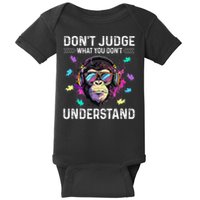 Dont Judge What You Dont Understand Autism Cute Gorilla Baby Bodysuit