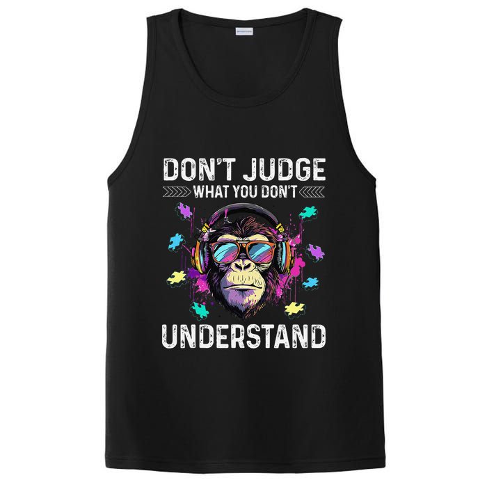 Dont Judge What You Dont Understand Autism Cute Gorilla PosiCharge Competitor Tank