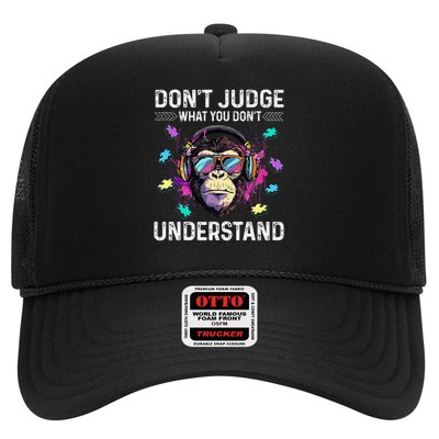 Dont Judge What You Dont Understand Autism Cute Gorilla Trucker Hat