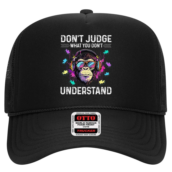 Dont Judge What You Dont Understand Autism Cute Gorilla Trucker Hat