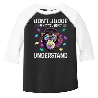 Dont Judge What You Dont Understand Autism Cute Gorilla Toddler Fine Jersey T-Shirt