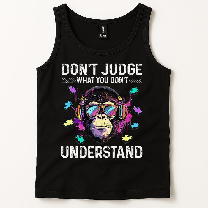 Dont Judge What You Dont Understand Autism Cute Gorilla Tank Top