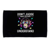 Dont Judge What You Dont Understand Autism Cute Gorilla Microfiber Hand Towel