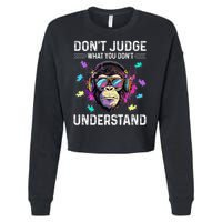Dont Judge What You Dont Understand Autism Cute Gorilla Cropped Pullover Crew